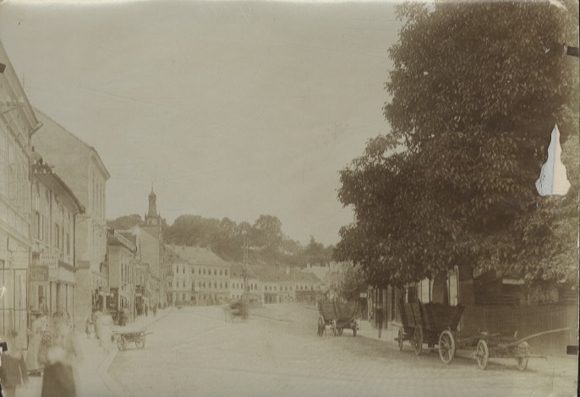 Original photo of Melk on the Danube, Lower Austria, street scene, around 1900