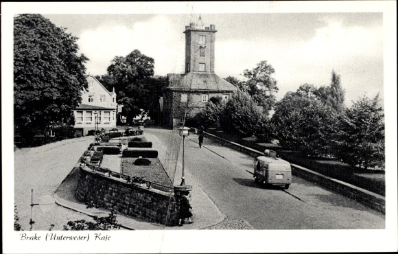 Postcard Brake on the lower Weser in Oldenburg, Kaje