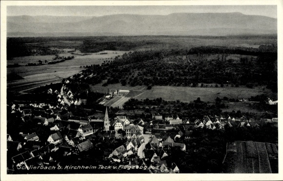 Postcard Schlierbach near Kirchheim unter Teck Württemberg, aerial photograph