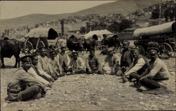 Photo PC Veles Macedonia, Bulgarian provision column, buffalo team, 1. WW
