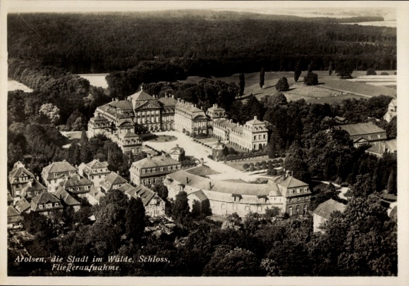 PC Bad Arolsen in Hesse, aerial photo, partial view, castle