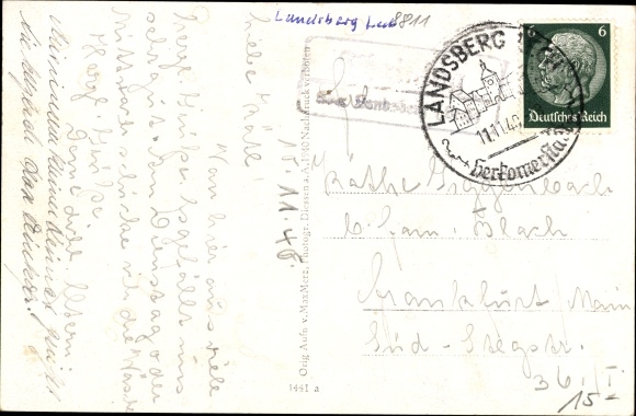 Postcard Thaining Oberbayern, main square, war memorial, church, total view