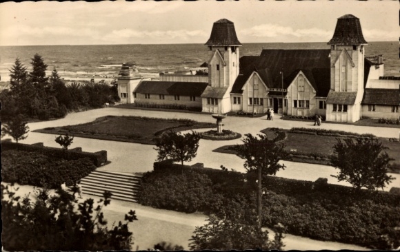Postcard Ostseebad Heringsdorf on Usedom, beach promenade