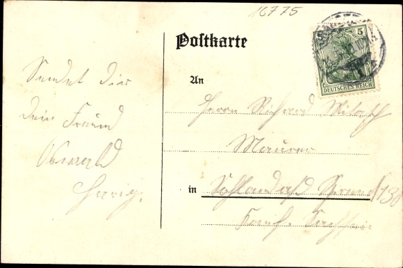 Chromo-Litho Gransee in the district of Oberhavel, Pulverturm, Luisendenkmal, Ruppiner Tor, total view