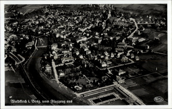 Postcard Waldkirch im Breisgau Black Forest, aerial photograph