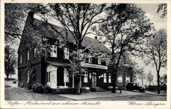 Postcard Langern Werne in Westphalia, Café with a beautiful view