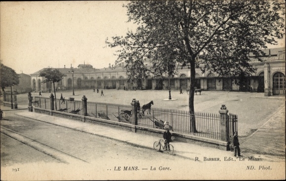 Postcard Le Mans Sarthe, railway station