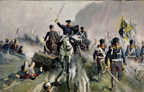 Künstler Ak Die Völkerschlacht 1813, General Blüchers Sieg an der Katzbach, Reklame, Salz