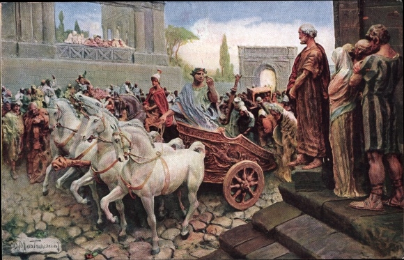 Artist PC Mastroianni, Domenico, scene from Quo Vadis, encounter of the rulers of the earth