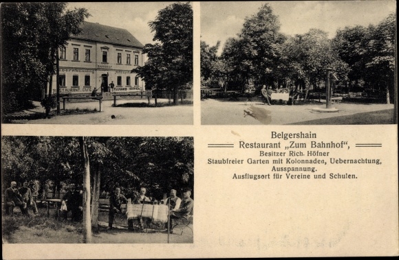 Ak Belgershain in Saksen, Restaurant Zum Bahnhof, Inh.Rich. Hofner