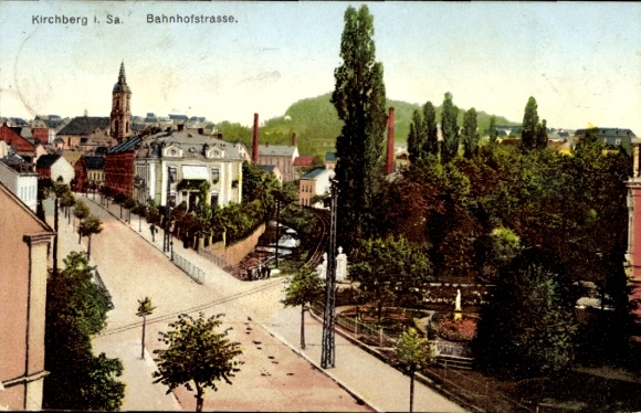 Postcard Kirchberg in Sachsen, Bahnhofstraße