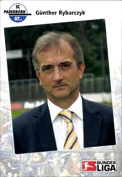 Autograph card Sporting Director Günther Rybarczyk, SC Paderborn 07, autograph