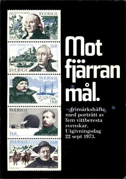 Stamps PC Sweden, Mot fjärran mal, date of issue September 22, 1973