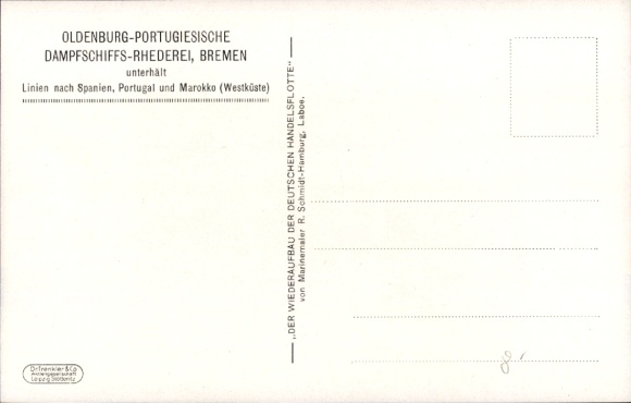 Kunstenaar Postkaart Schmidt, R., OPDR, stoomboot voor anker, van boord