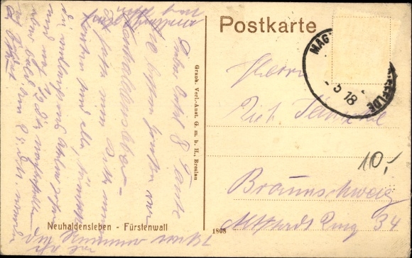 Postcard Neuhaldensleben Haldensleben Börde, Fürstenwall