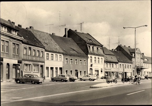Ak Peitz in der Niederlausitz, deel van de straat, winkels