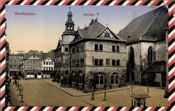 Passepartout Ak Nordhausen am Harz, Rathaus