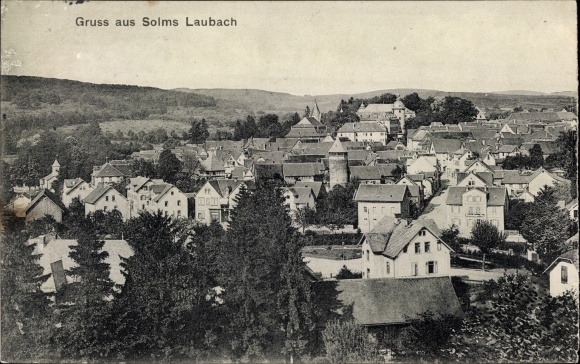 Postcard Solms in the Lahn Dill district, Laubach, view of the town