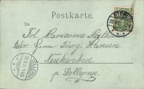 Moonlight Postcard Eberswalde in the Barnim district, Chorin Monastery, Schützenhaus, Pensionat Laacke
