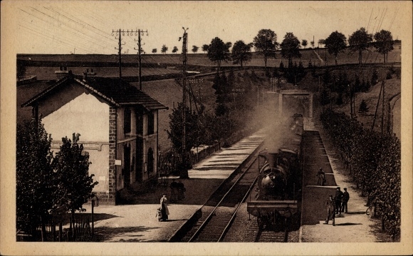 Postcard Chezy sur Marne Aisne, Entrance, Exit of the tunnel, station, railway