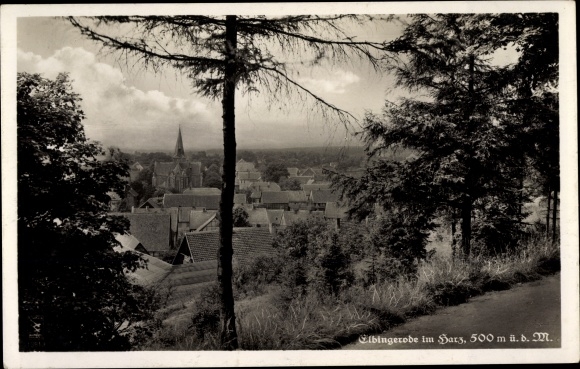 Postcard Elbingerode Oberharz am Brocken, partial view of the village