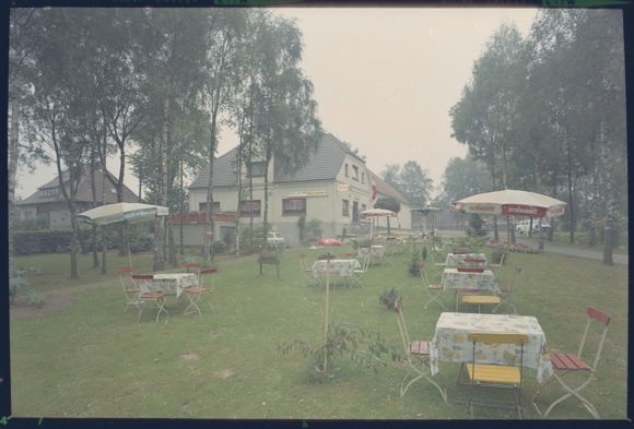 6 Zelluloid Negative Bassum in Niedersachsen, Gasthof, Kegelbahn, Garten