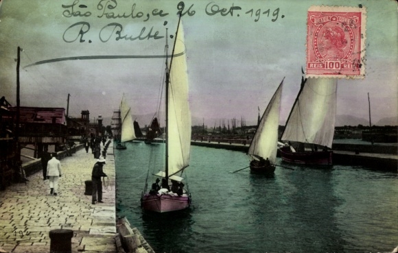 Ak São Paulo Brasilien, Segelboote
