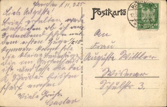 Postcard Parchim in Mecklenburg, shoe market, post office