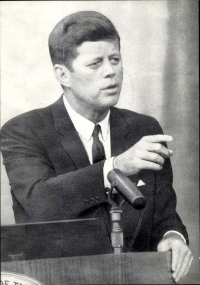 Postcard John F. Kennedy, visit to Germany