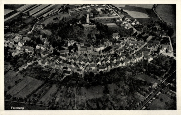 Ak Felsberg Lautertal im Odenwald, Fliegeraufnahme