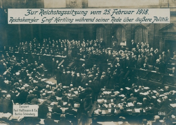 Giant PC Berlin Mitte, Reichstag session February 25th, 1918, Chancellor Hertling, speech on foreign policy