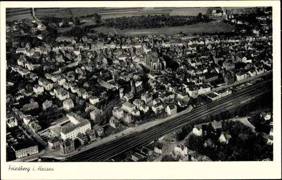 Ak Friedberg in Hessen, luchtfoto