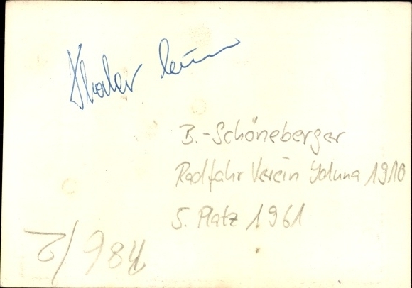 Photo Berlin Schöneberger Radfahr Verein Iduna 1910, 5th place 1961, boy with racing bike