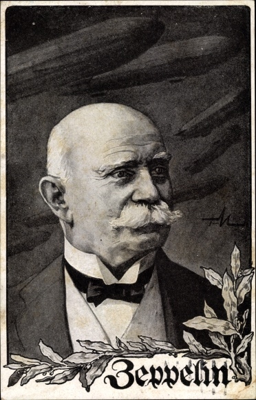 Artist PC Ferdinand Graf von Zeppelin, portrait, German Air Fleet Association
