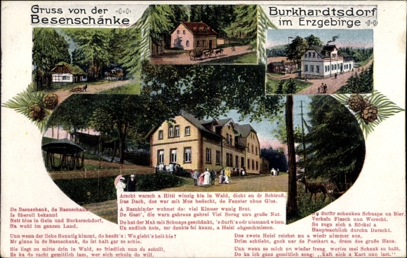 Poem PC Burkhardtsdorf in the Ore Mountains, greetings from the broom tavern