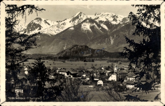 Postcard Unterwössen in Upper Bavaria, Panorama