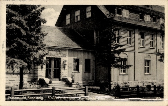 Postcard Frauenwald am Rennsteig Ilmenau in Thuringia, FDGB holiday home Raymonde Dianta, cozy hol