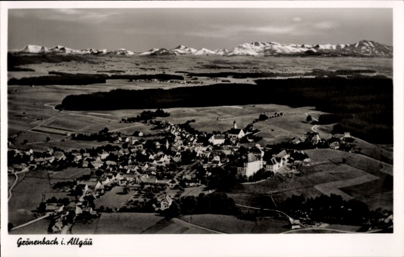 Postcard Bad Grönenbach in Allgäu, aerial photograph