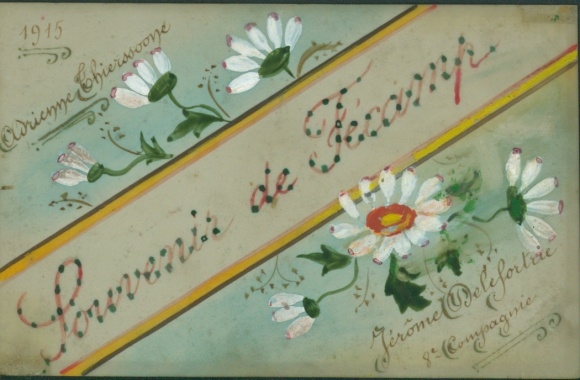 Celluloid Postcard Souvenir, daisies, flowers, kitsch