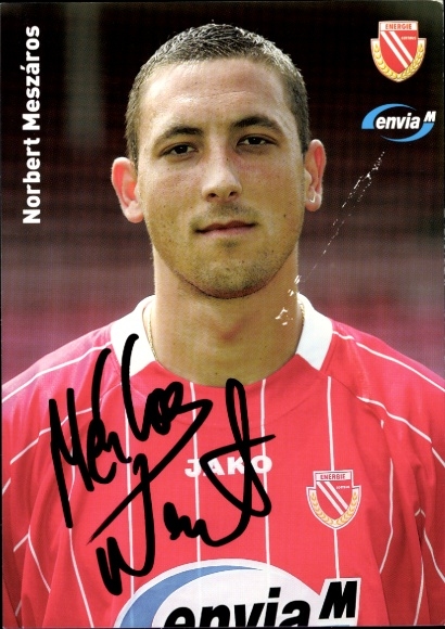Autogrammkarte Fußballer Norbert Meszáros, Energie Cottbus, Autogramm