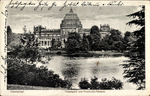 Ak Hannover in Niedersachsen, Maschpark, Provinzial-Museum