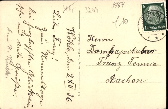 Postcard Wöhle Schellerten in Lower Saxony, general view, church, commercial building