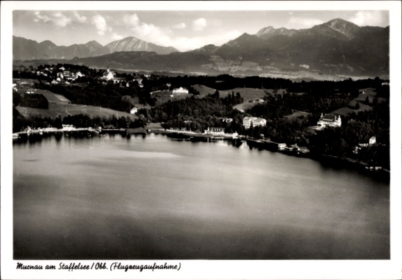 Postcard Murnau am Staffelsee, aerial photograph