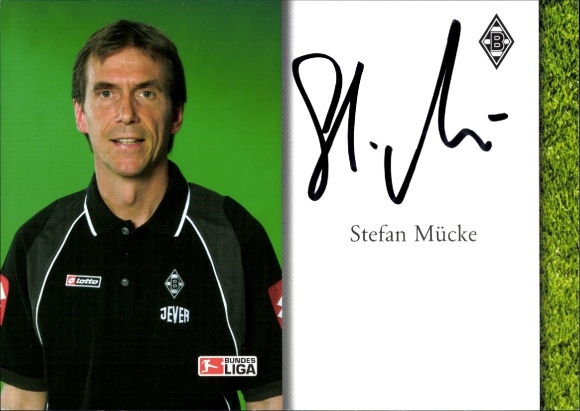 Autogrammkarte Co Trainer Stefan Mücke, Borussia Mönchengladbach, Autogramm