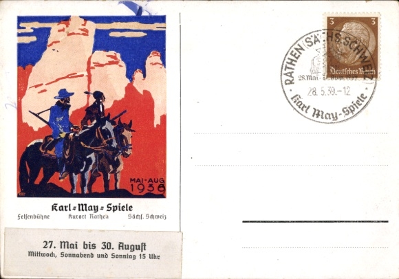 Ak Kurort Rathen, Felsenbühne, Karl May Spiele 1939