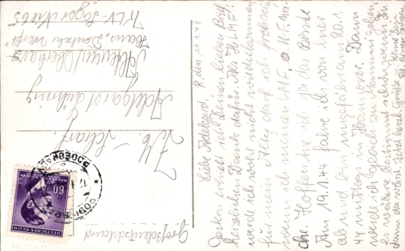 Postcard Lázně Poděbrady Bad Poděbrady Region Central Bohemia, general view, tower