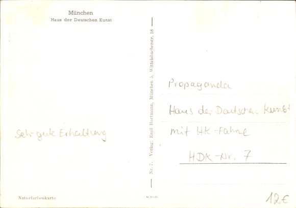 Postcard Munich Bavaria, street with view of the House of German Art, HDK 7