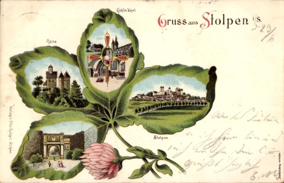 Koniczyna lito Stolpen w Saksonii, widok ogólny, hrabina Kosel, ruina, brama