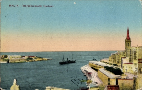 Postcard Malta, Malsamuscetto Harbour