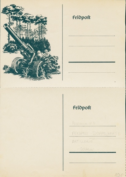 Folding PC Deutsche Wehrmacht, artillery gun, whoever fights is right, saying at the town hall of Reval